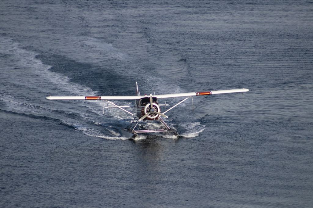 sea plane on water in alaska